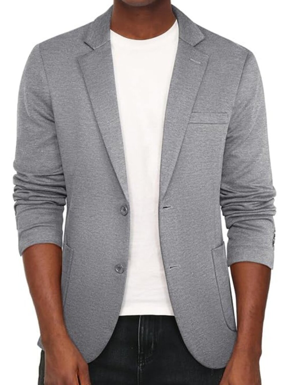 Mens Casual Knit Blazer Unstructured Sport Coat